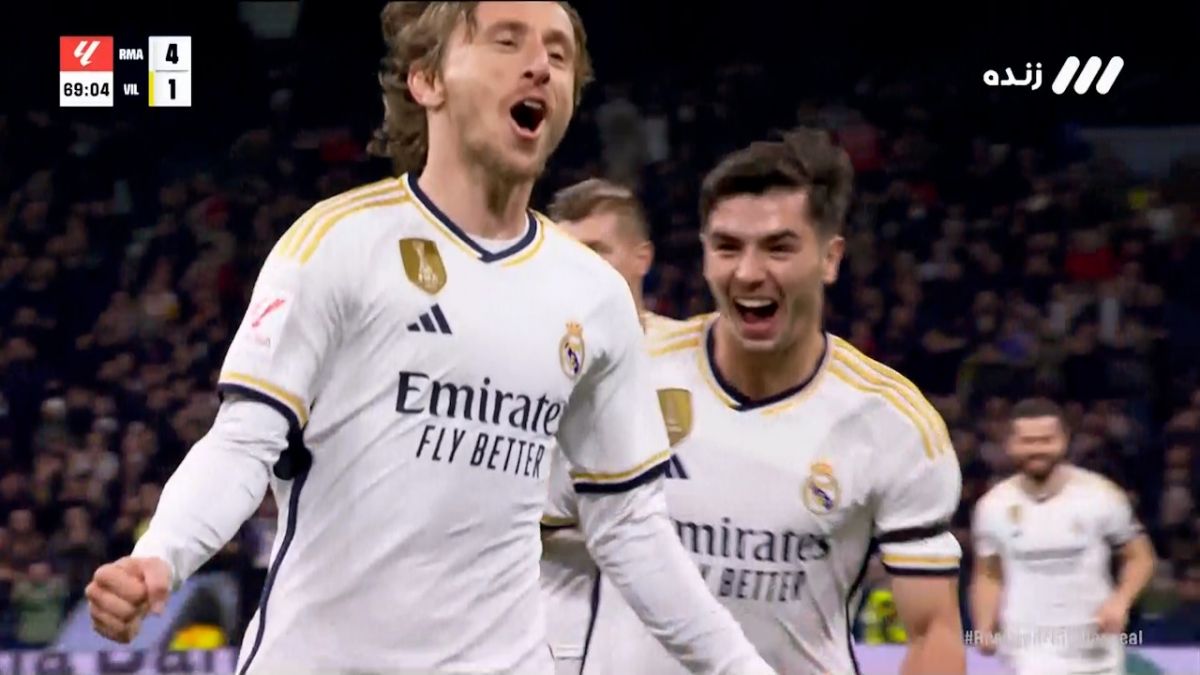 گل چهارم رئال مادرید به ویارئال (لوکا مودریچ)