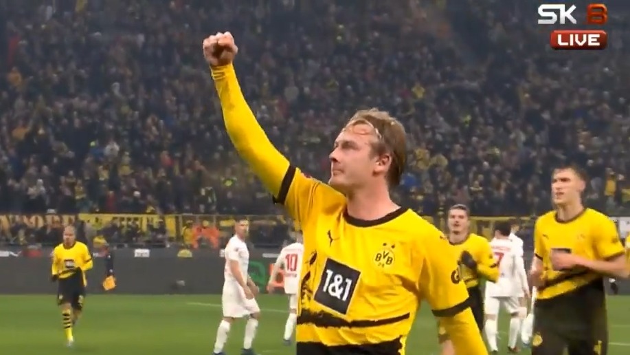 گل اول دورتموند به ماینتس (یولیان برانت)