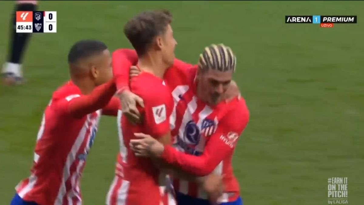 گل اول اتلتیکو مادرید به سویا (مارکوس یورنته)