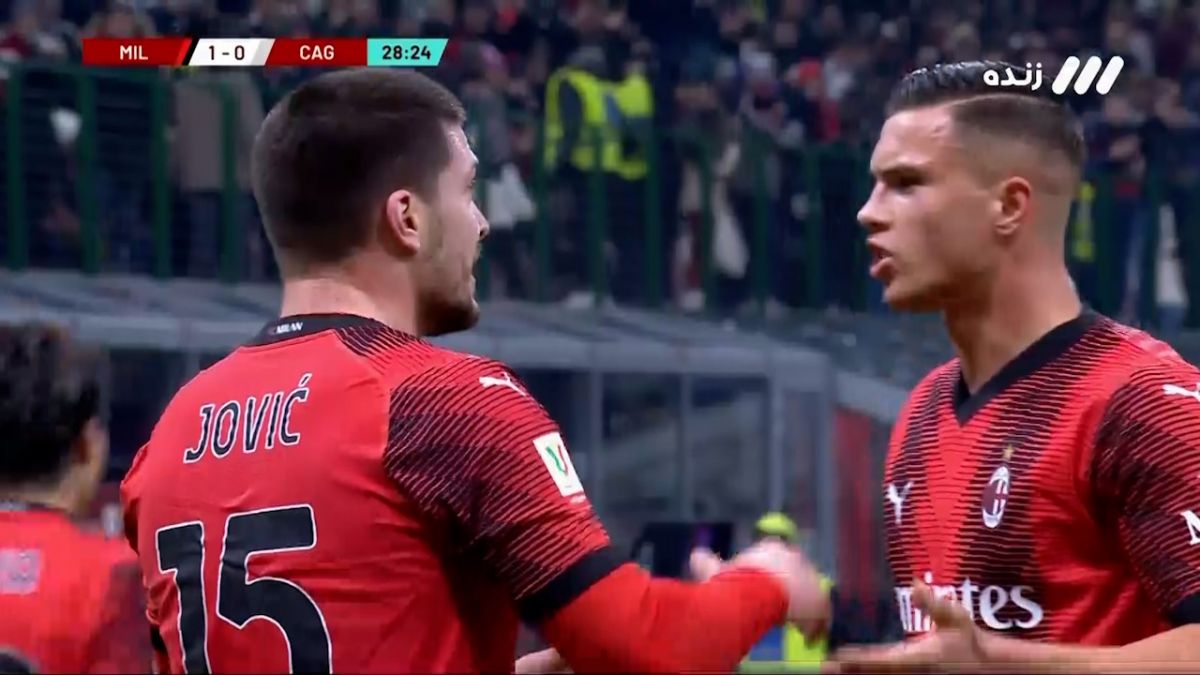 گل اول میلان به کالیاری (لوکا یوویچ)