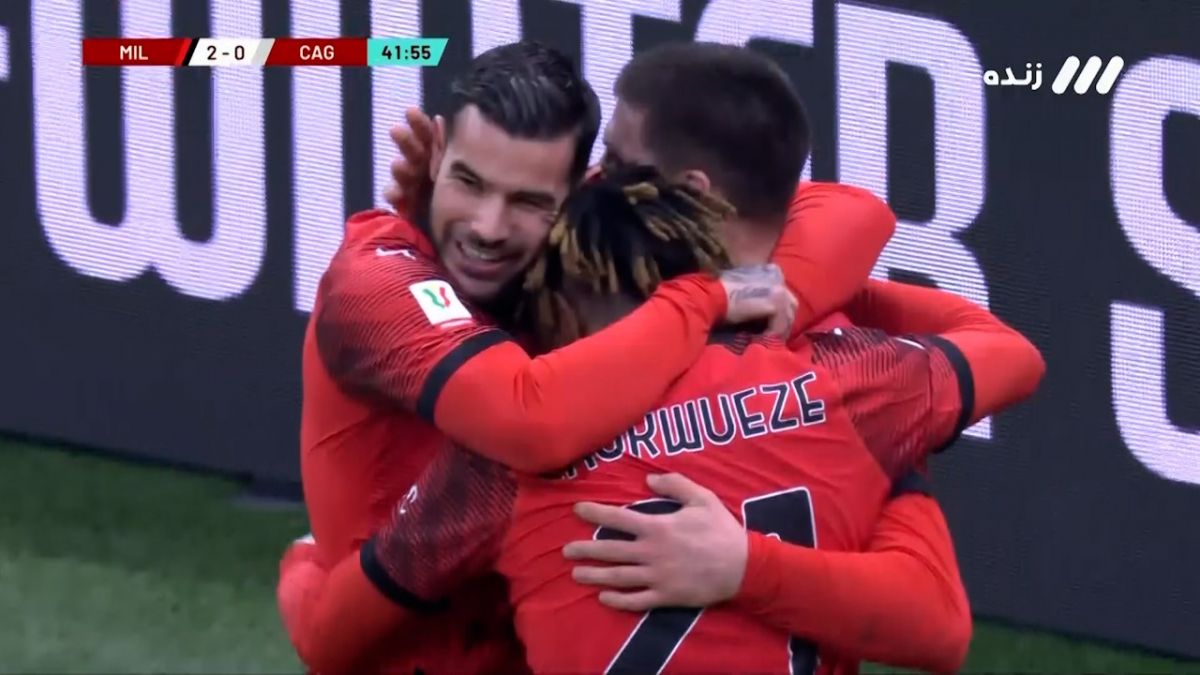 گل دوم میلان به کالیاری (دبل یوویچ)