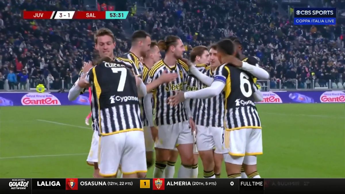 گل سوم یوونتوس به سالرنیتانا (دانیله روگانی)