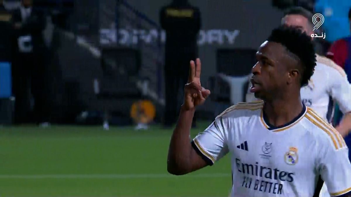 گل سوم رئال مادرید به بارسلونا (هت تریک وینسیوس جونیور - پنالتی)