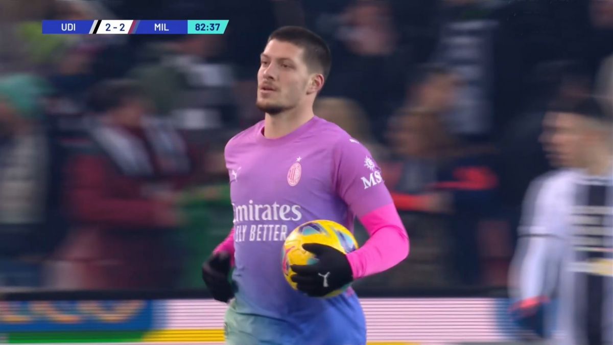 گل دوم میلان به اودینزه (لوکا یوویچ)