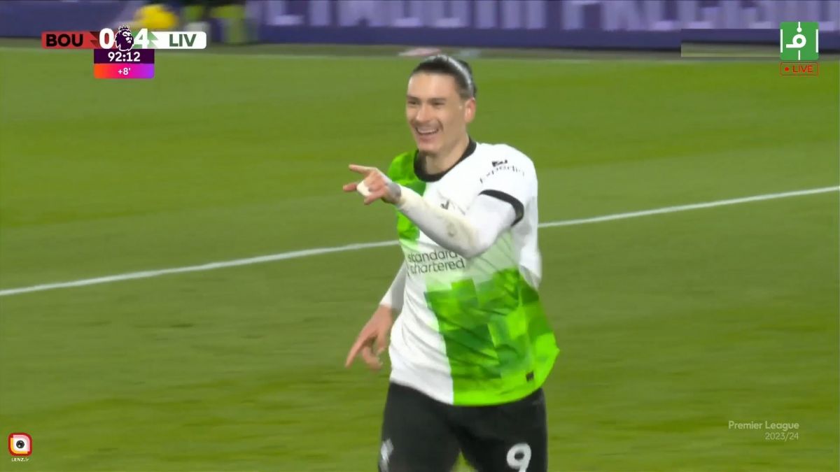 گل چهارم لیورپول به بورنموث (دبل داروین نونیز)