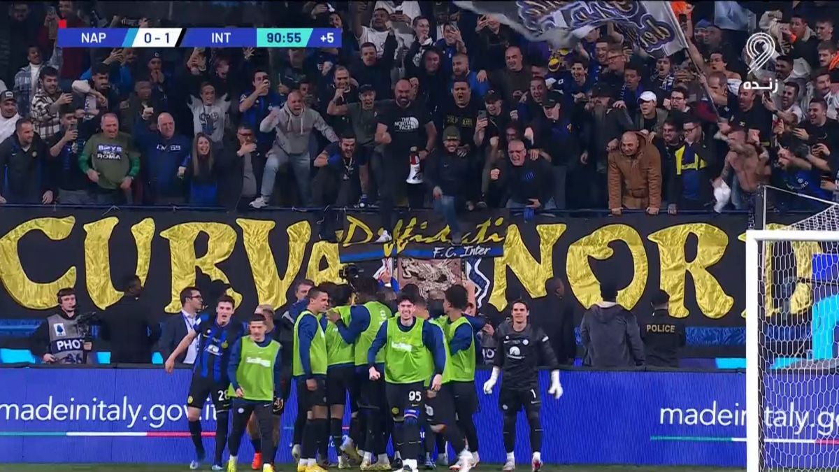 گل اول اینتر به ناپولی (لائوتارو مارتینز در دقیقه 91)