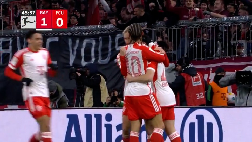 گل اول بایرن مونیخ به یونیون برلین (گوئررو)