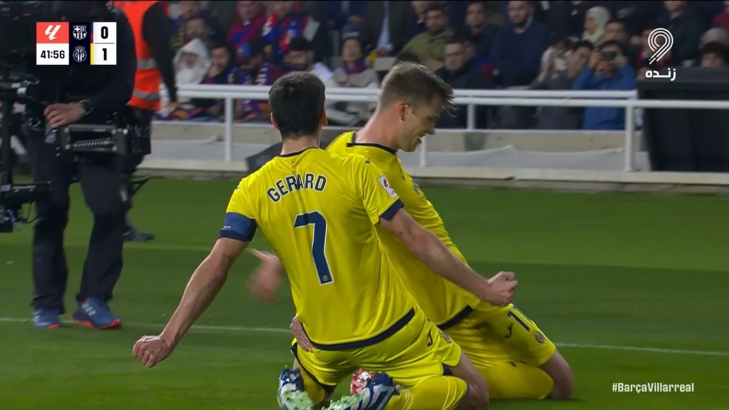 گل اول ویارئال به بارسلونا (مورنو)