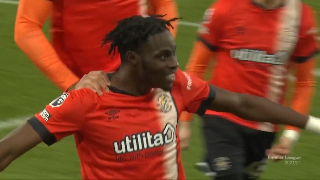 گل اول لوتون تاون به برایتون (آدبایو) در ثانیه 18