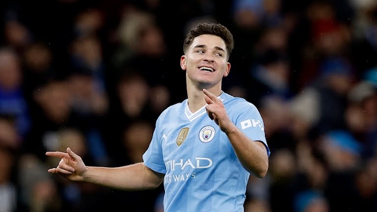 گل اول منچسترسیتی به برنلی (آلوارز)