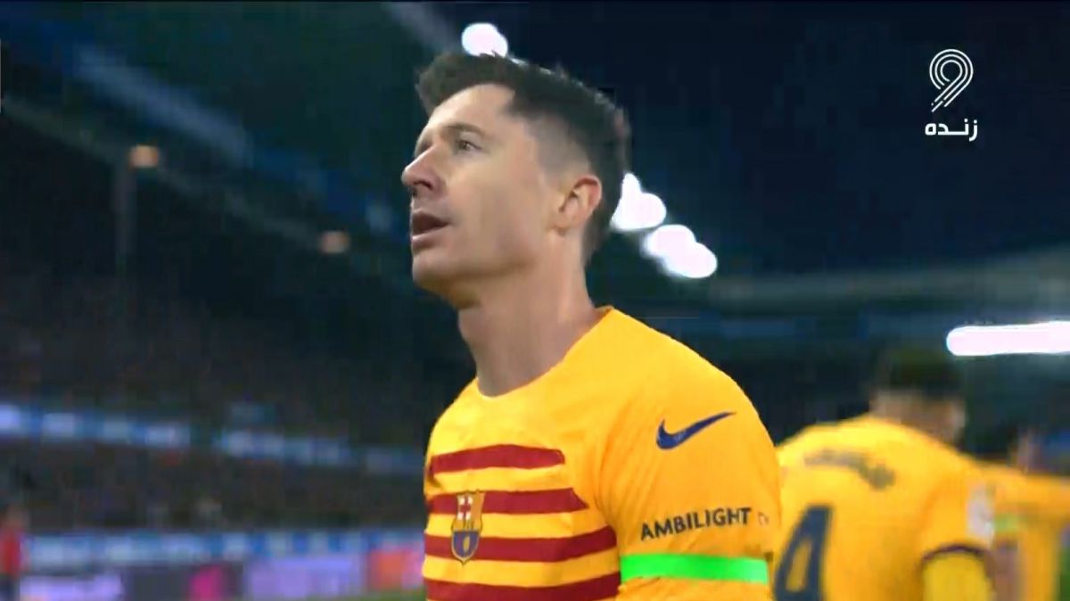 گل اول بارسلونا به دپورتیوو آلاوز (چیپ لواندوفسکی)