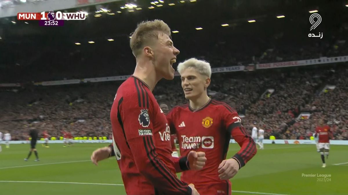 گل اول منچستریونایتد به وستهام (راسموس هویلوند)