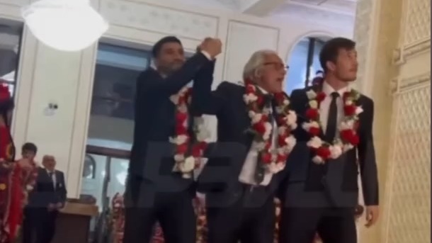 استقبال پرشور از تیم ملی تاجیکستان پس از بازگشت از جام ملتهای آسیا