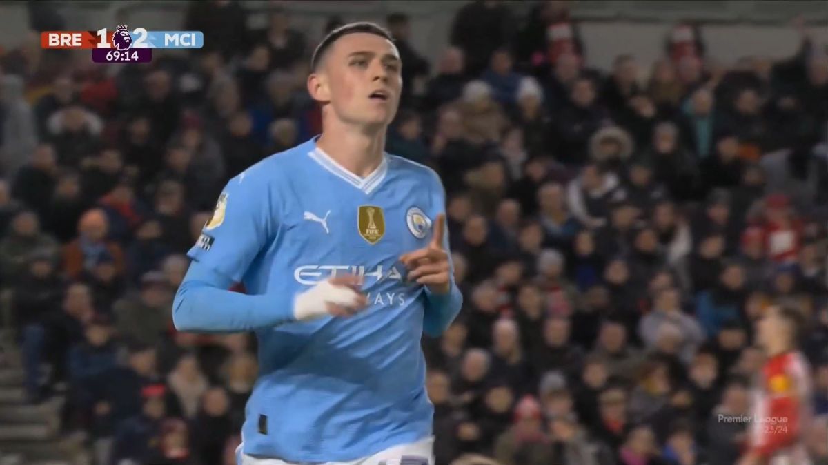 گل سوم منچسترسیتی به برنتفورد (هت تریک فیل فودن)