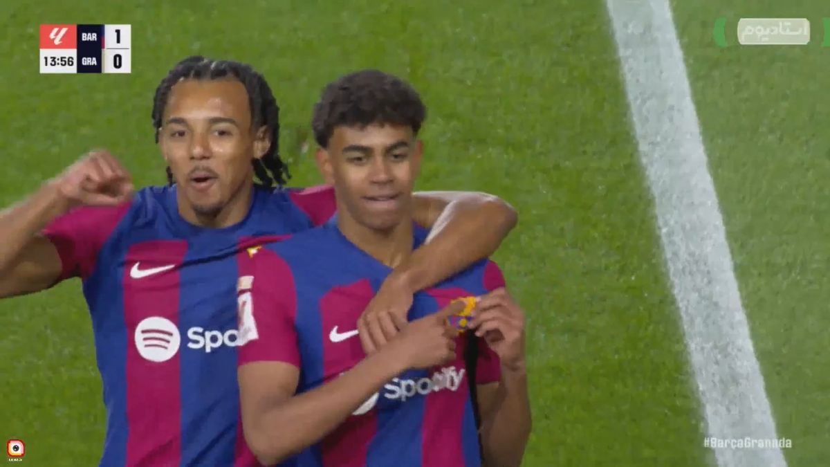 گل اول بارسلونا به گرانادا (یامال)