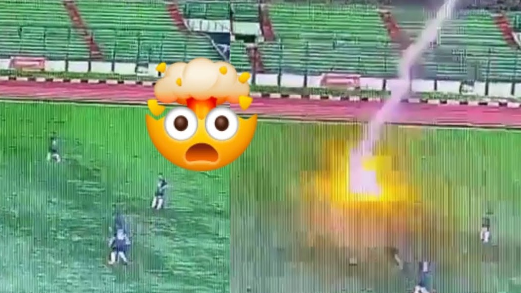 مرگ دلخراش یک بازیکن در لیگ اندونزی بر اثر برخورد صاعقه وحشتناک