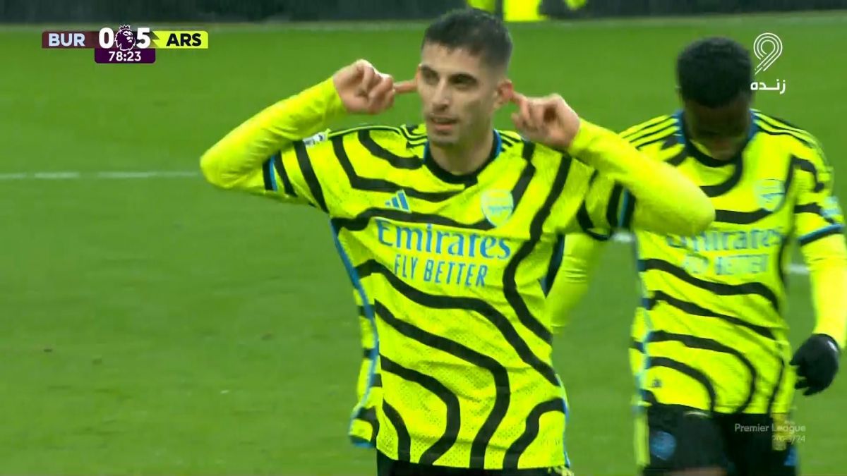 گل پنجم آرسنال به برنلی (کای هاورتز)