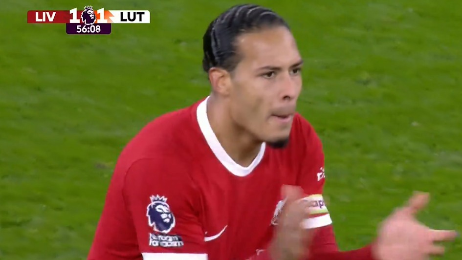 گل اول لیورپول به لوتون (فن دایک)