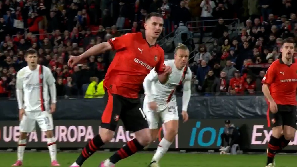 گل دوم رن به میلان (دبل بوریگاد - پنالتی)