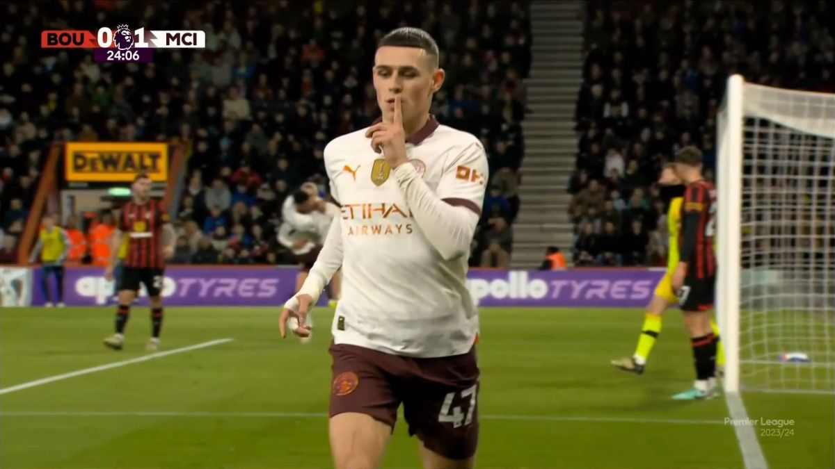 گل اول منچسترسیتی به بورنموث (فیل فودن)