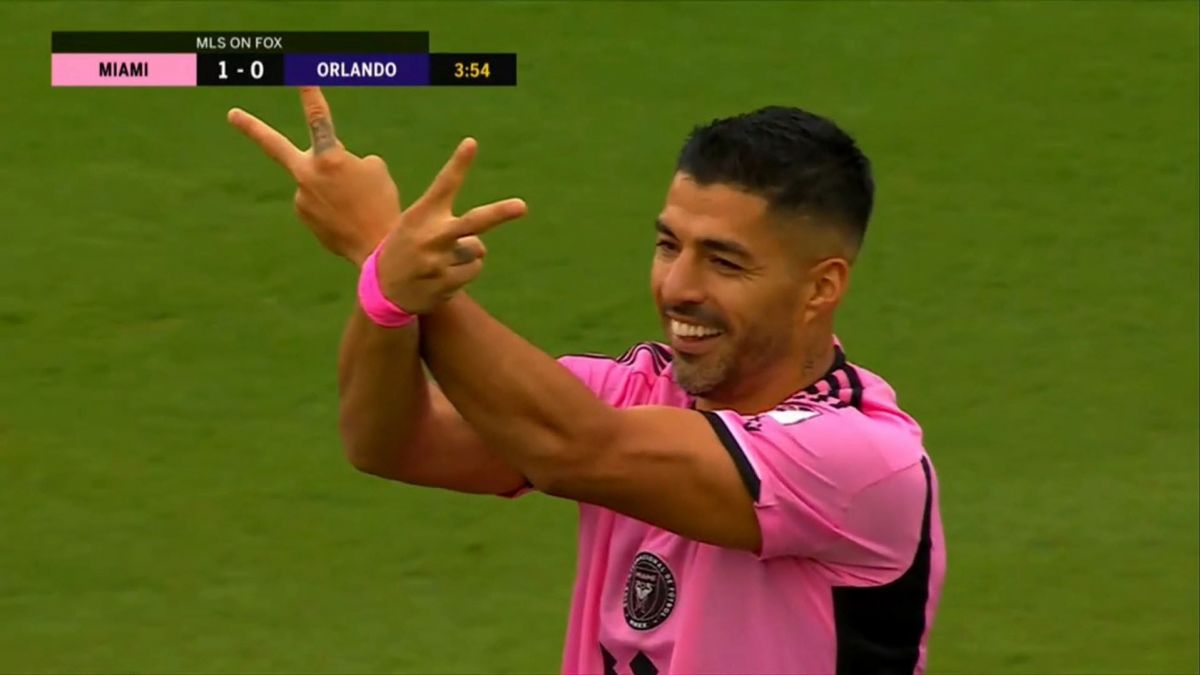 گل اول اینتر میامی به اورلاندو سیتی (سوارز)