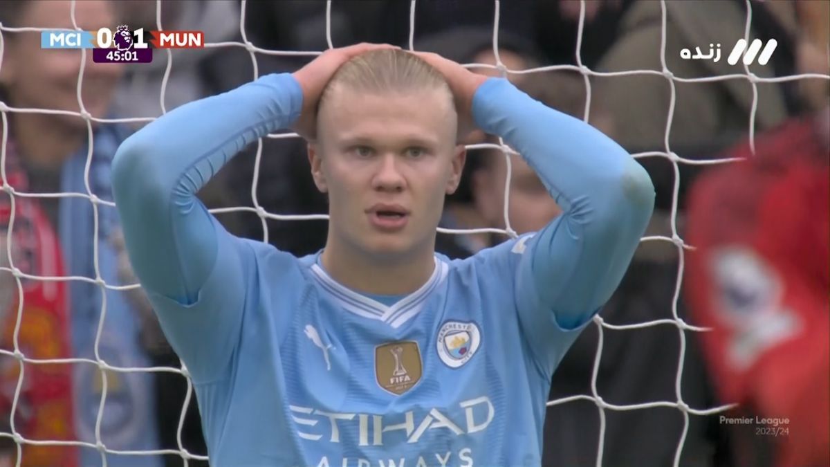 فرصت سوزی باورنکردنی ارلینگ هالند مقابل منچستریونایتد و حسرت گواردیولا