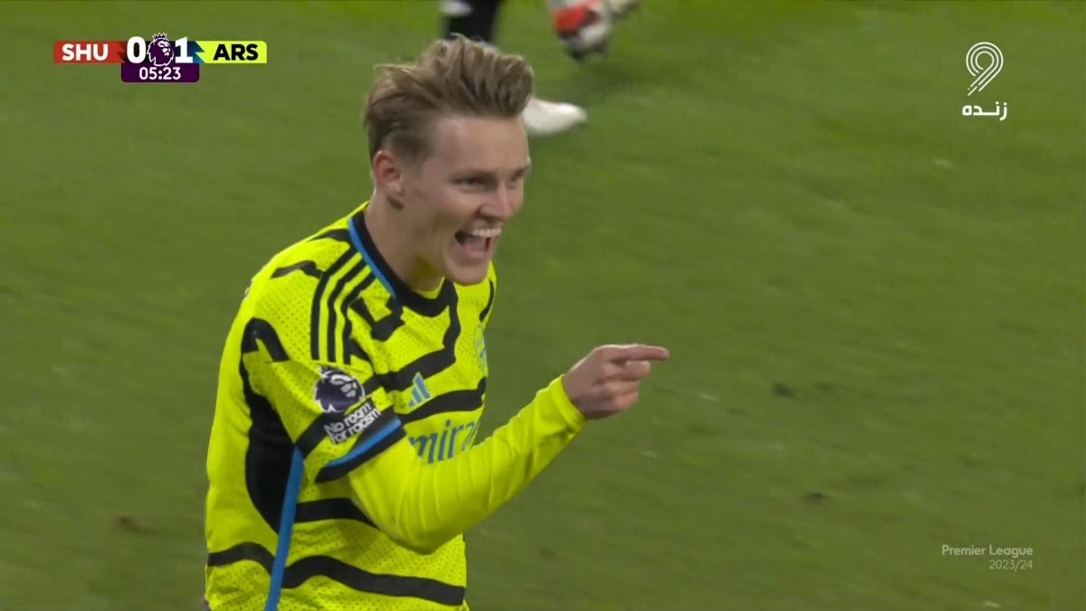 گل اول آرسنال به شفیلدیونایتد (اودگارد)