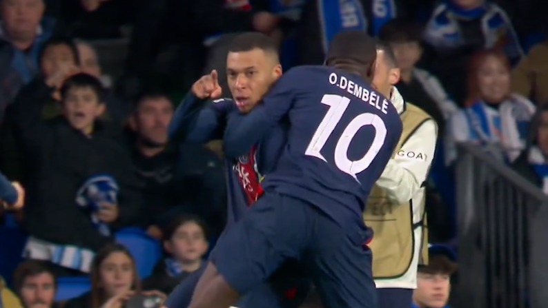 گل دوم پاری سن ژرمن به رئال سوسیداد (دبل امباپه)