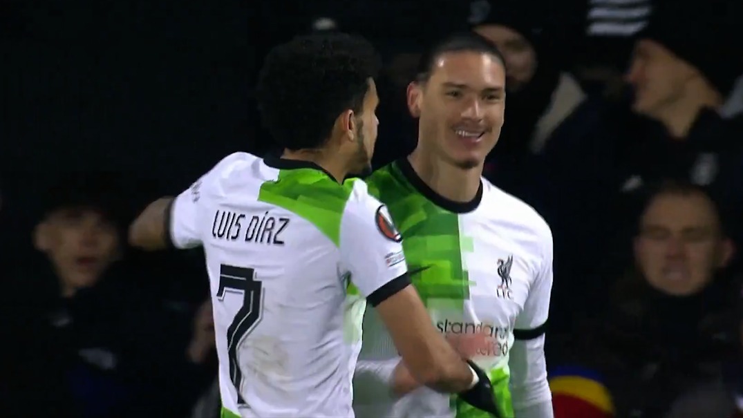 گل سوم لیورپول به اسپارتا پراگ (دبل داروین نونیز)