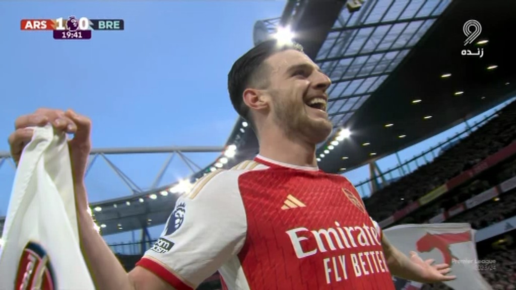 گل اول آرسنال به برنتفورد (دکلان رایس)