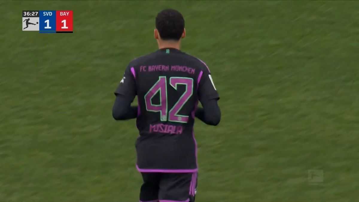 گل اول بایرن مونیخ به دارمشتات (جمال موسیالا)