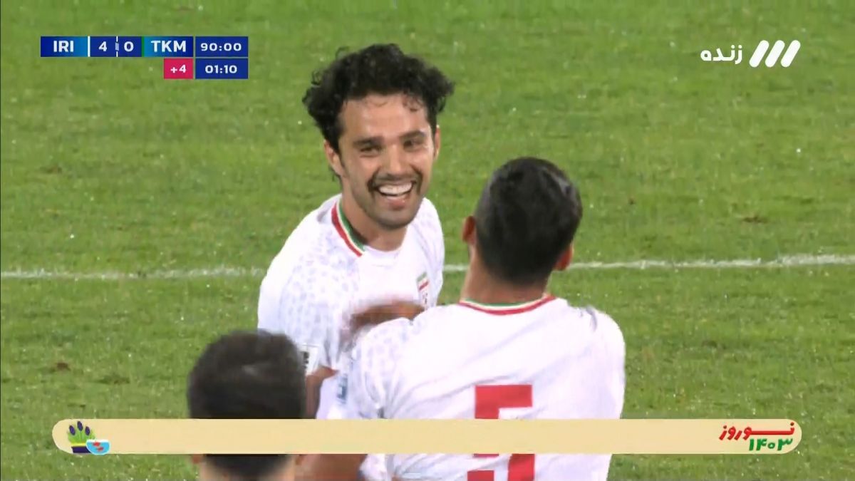 گل پنجم ایران به ترکمنستان (امید نورافکن)