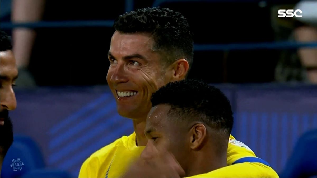 گل پنجم النصر به الطائی (هت تریک کریستیانو رونالدو)