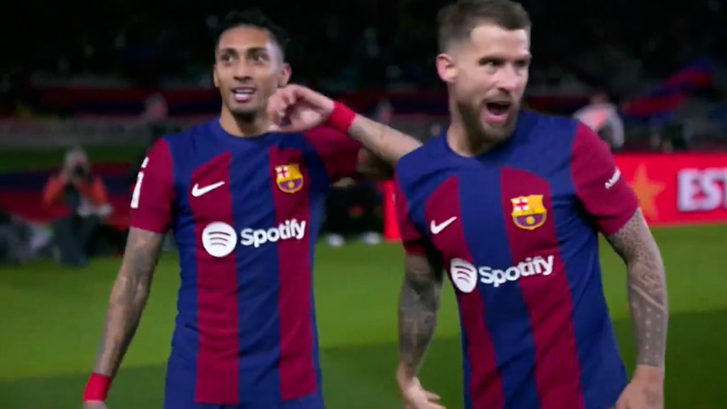 گل اول بارسلونا به لاس پالماس (رافینیا)