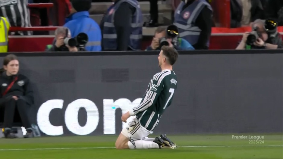 گل اول منچستریونایتد به برنتفورد (میسون مونت) در دقیقه 96