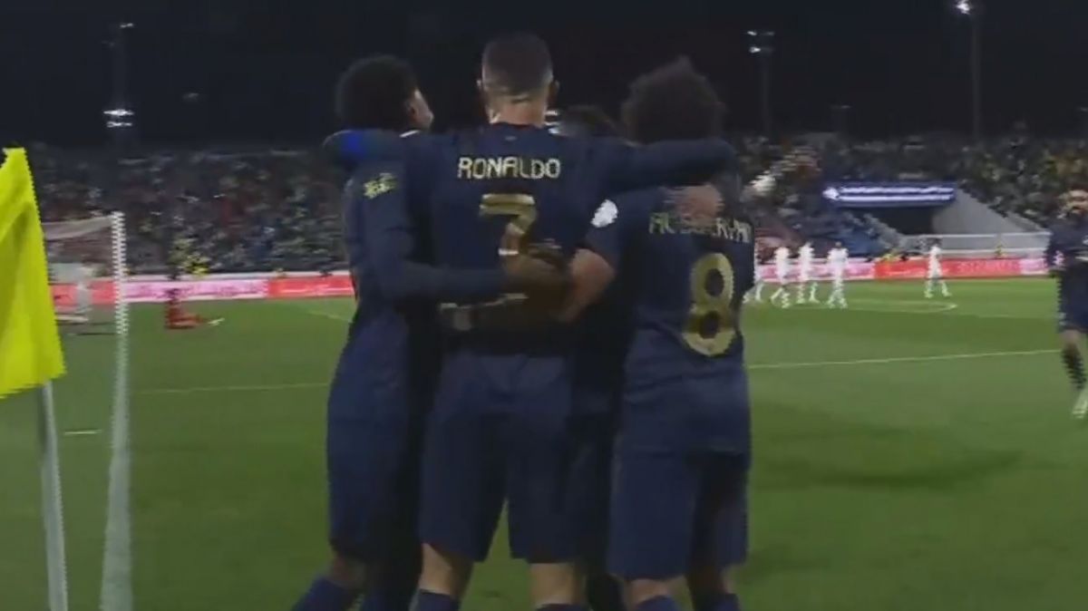 گل اول النصر به ابها (ضربه ایستگاهی رونالدو)