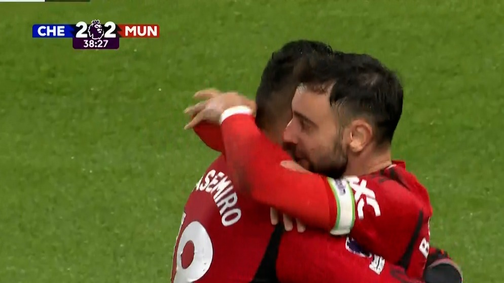 گل دوم منچستریونایتد به چلسی (برونو فرناندز)