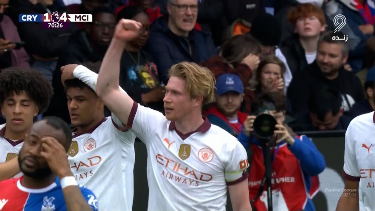 گل چهارم منچسترسیتی به کریستال پالاس (دبل دی بروینه)