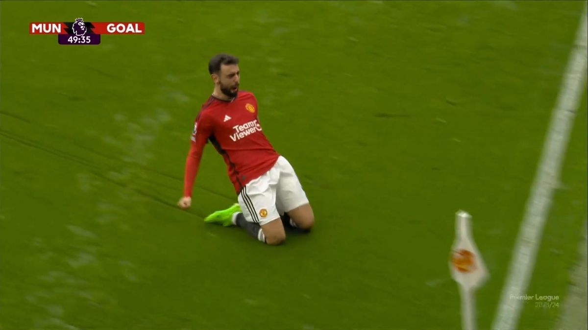 گل اول منچستریونایتد به لیورپول (برونو فرناندز از میانه زمین)