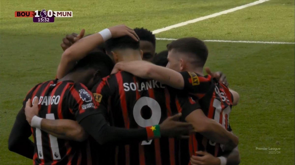 گل اول بورنموث به منچستریونایتد (سولانکه)