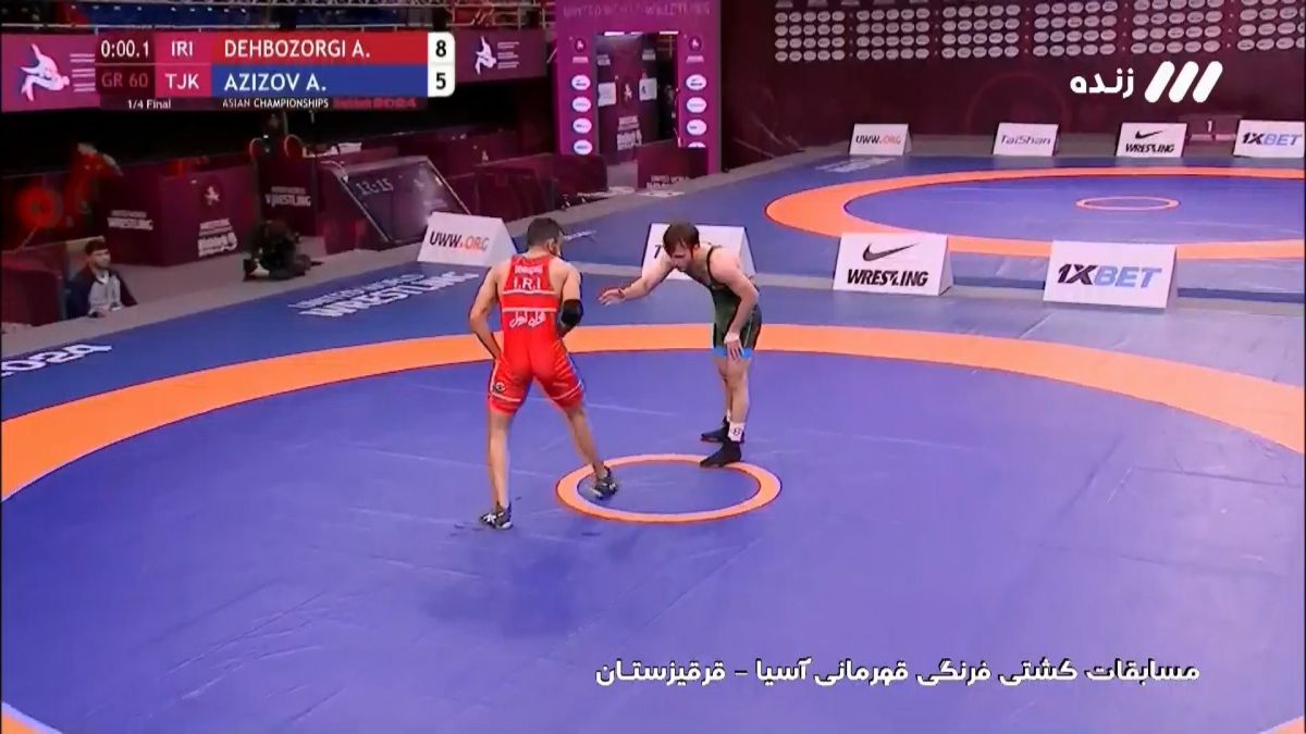 برتری ده بزرگی مقابل حریف تاجیکستانی (کشتی فرنگی قهرمانی آسیا)