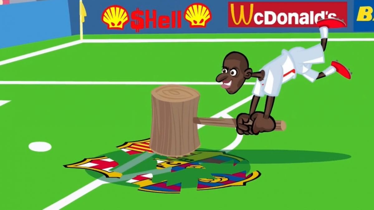 انیمیشن طنز بازی بارسلونا 1-4 پاری سن ژرمن