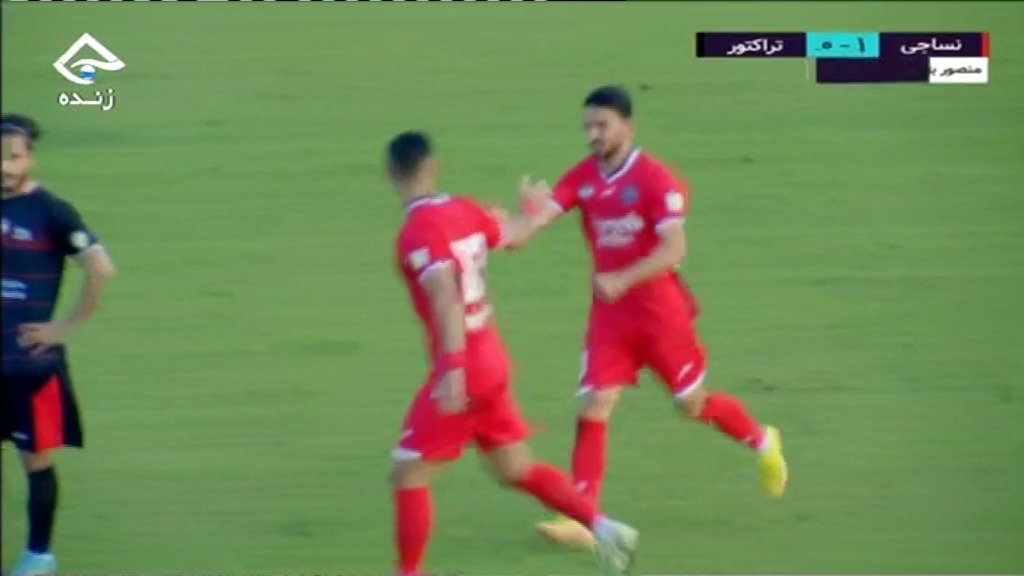 گل اول نساجی مازندران به تراکتور (منصور باقری)