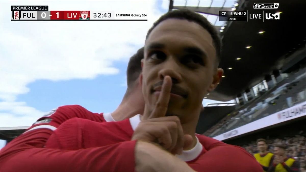 گل اول لیورپول به فولام (ضربه کاشته آرنولد)