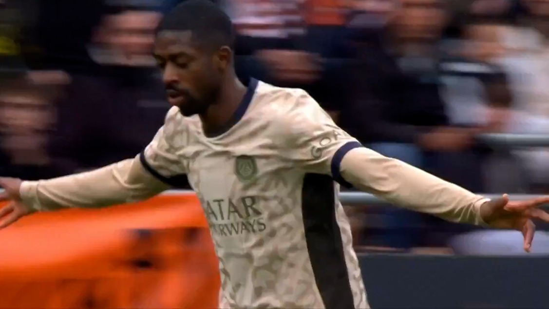 گل اول پاری سن ژرمن به لوریان (عثمان دمبله)