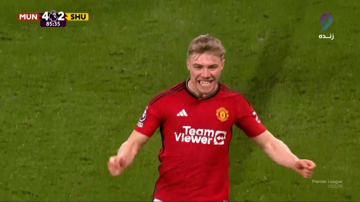 گل چهارم منچستریونایتد به شفیلد یونایتد (راسموس هویلوند)