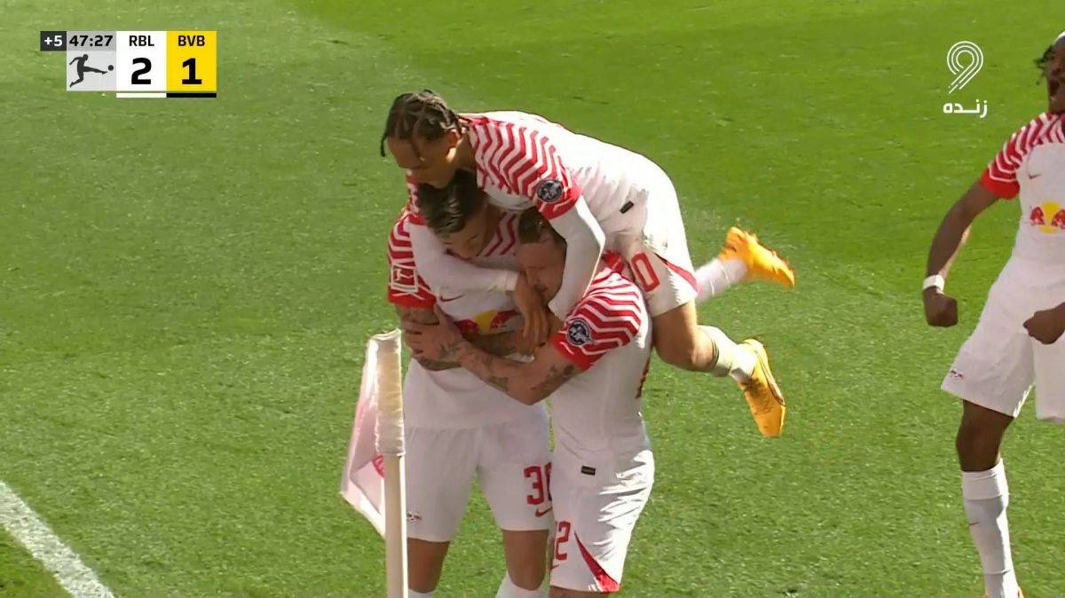 گل دوم آربی لایپزیش به دورتموند (بنجامین سسکو)