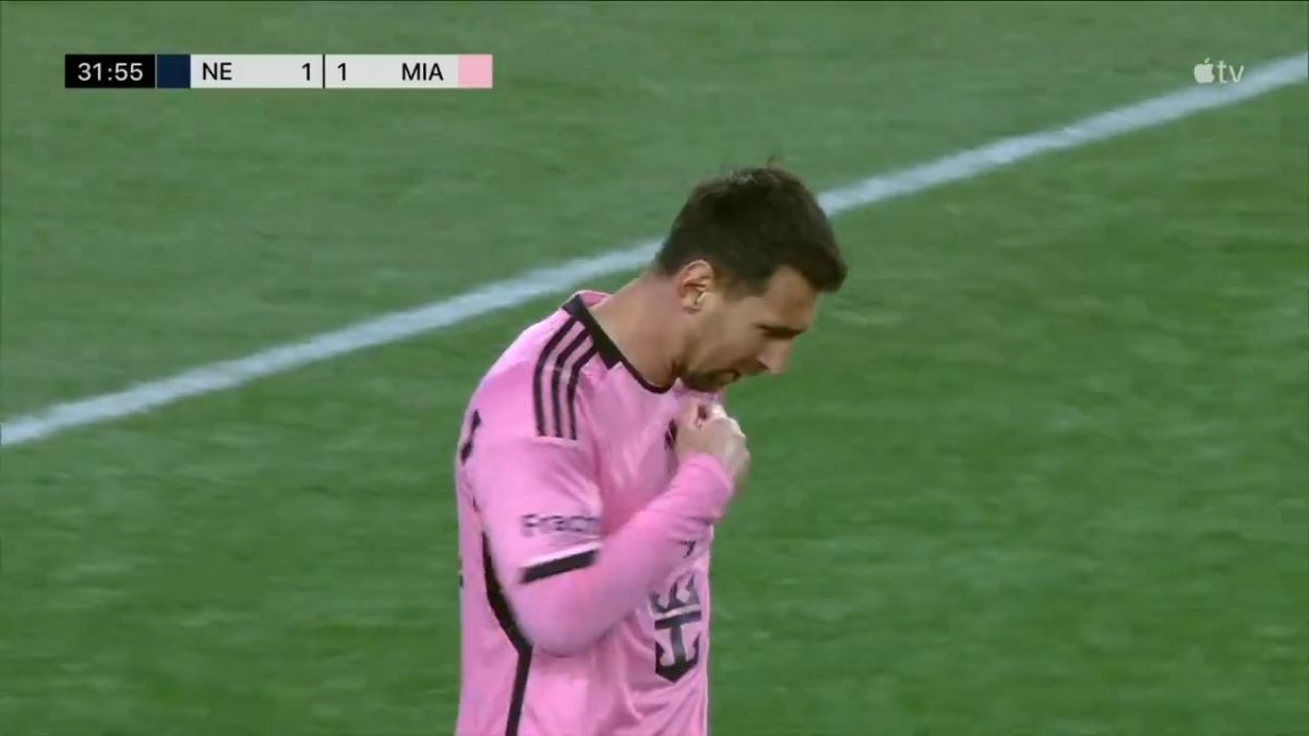 گل اول اینتر میامی به نیو انگلند (لیونل مسی)