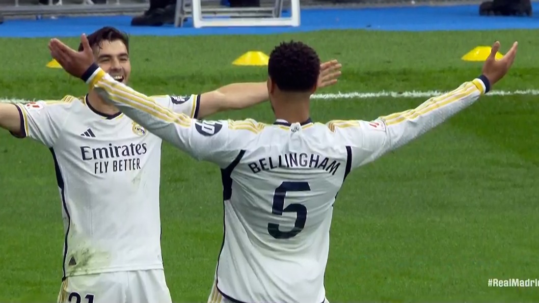 گل دوم رئال مادرید به کادیز (جود بلینگام)