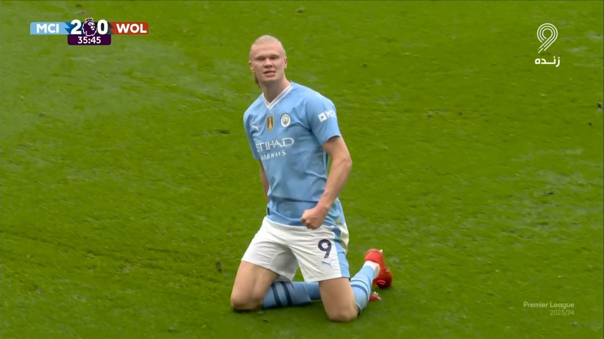 گل دوم منچسترسیتی به ولورهمپتون (دبل هالند)